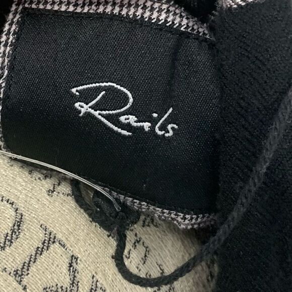 Rails Flannel Button Plaid Shirt, Black and Light Pink - Picture 3 of 3